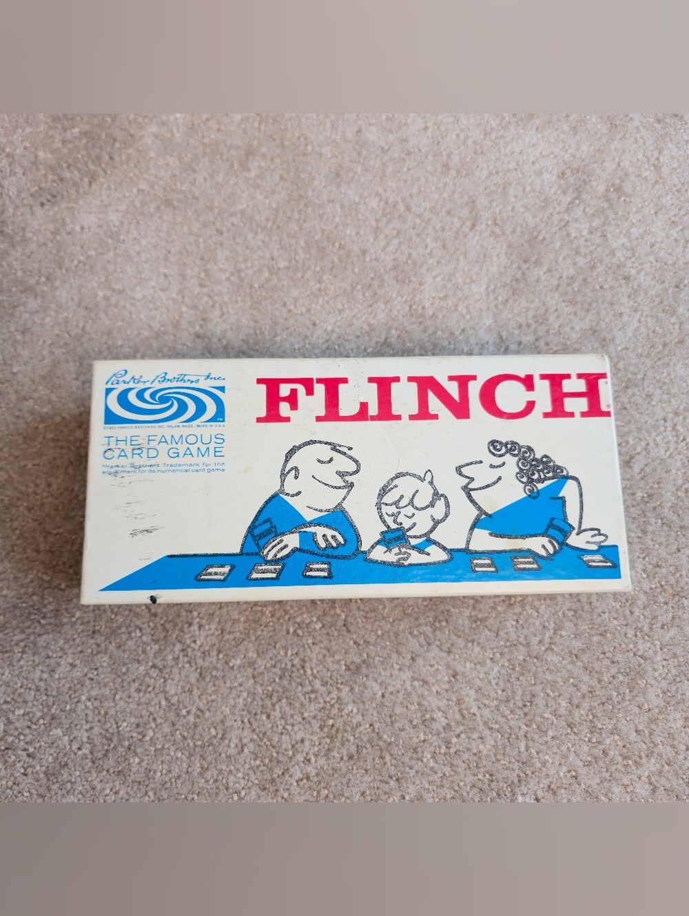 Vintage Flinch Card Game Parker Brothers Complete in Box with Tray & Rules